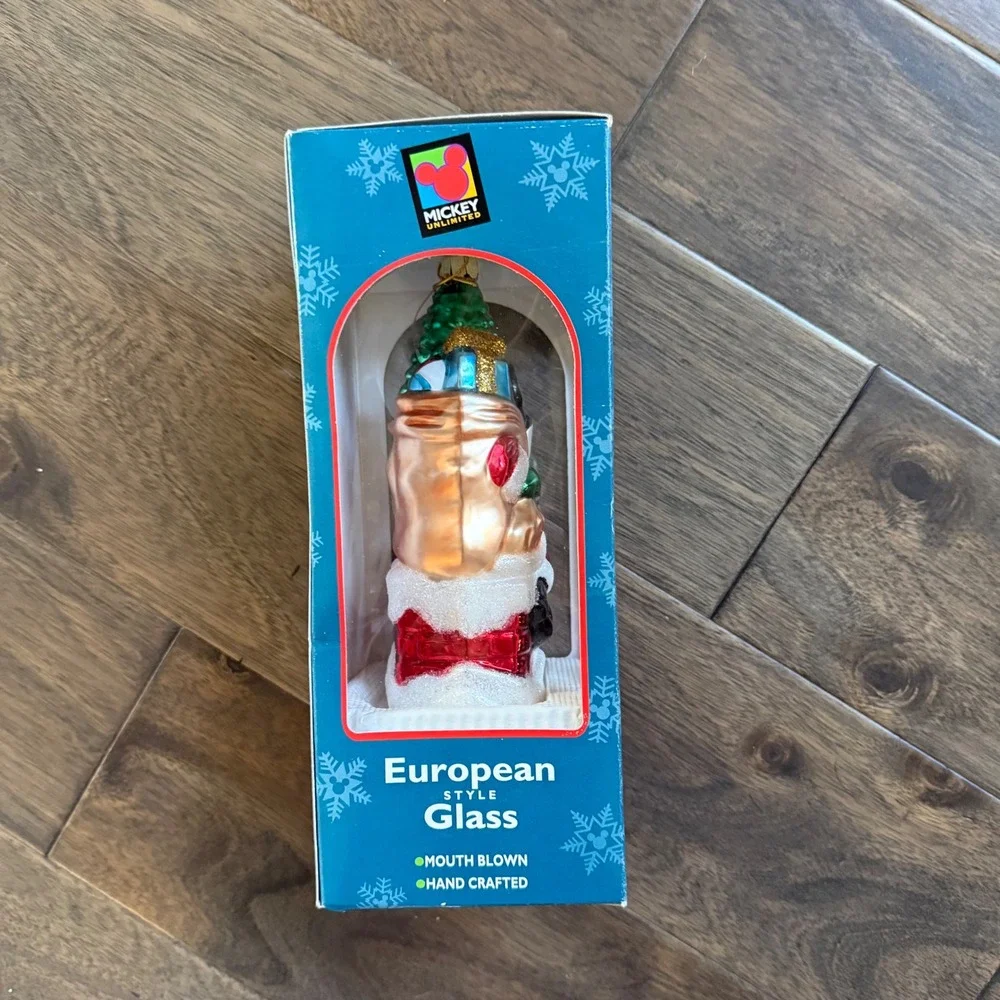 Vintage Mickey Unlimited‎ European Style Glass Christmas Ornament -Mickey Mouse